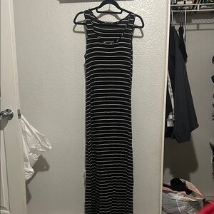 Striped Black and White Maxi Dress